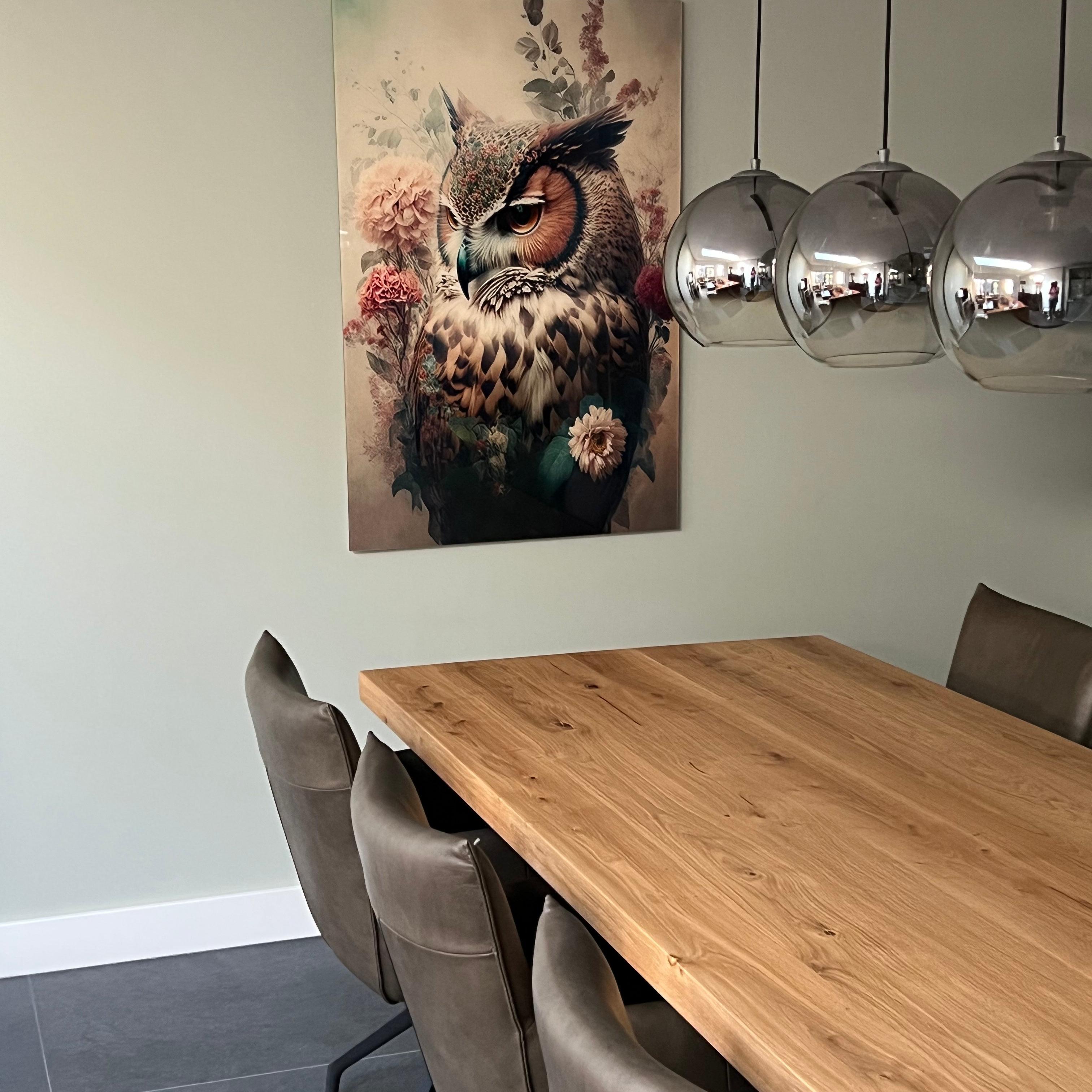 klantfoto schilderij met uil
