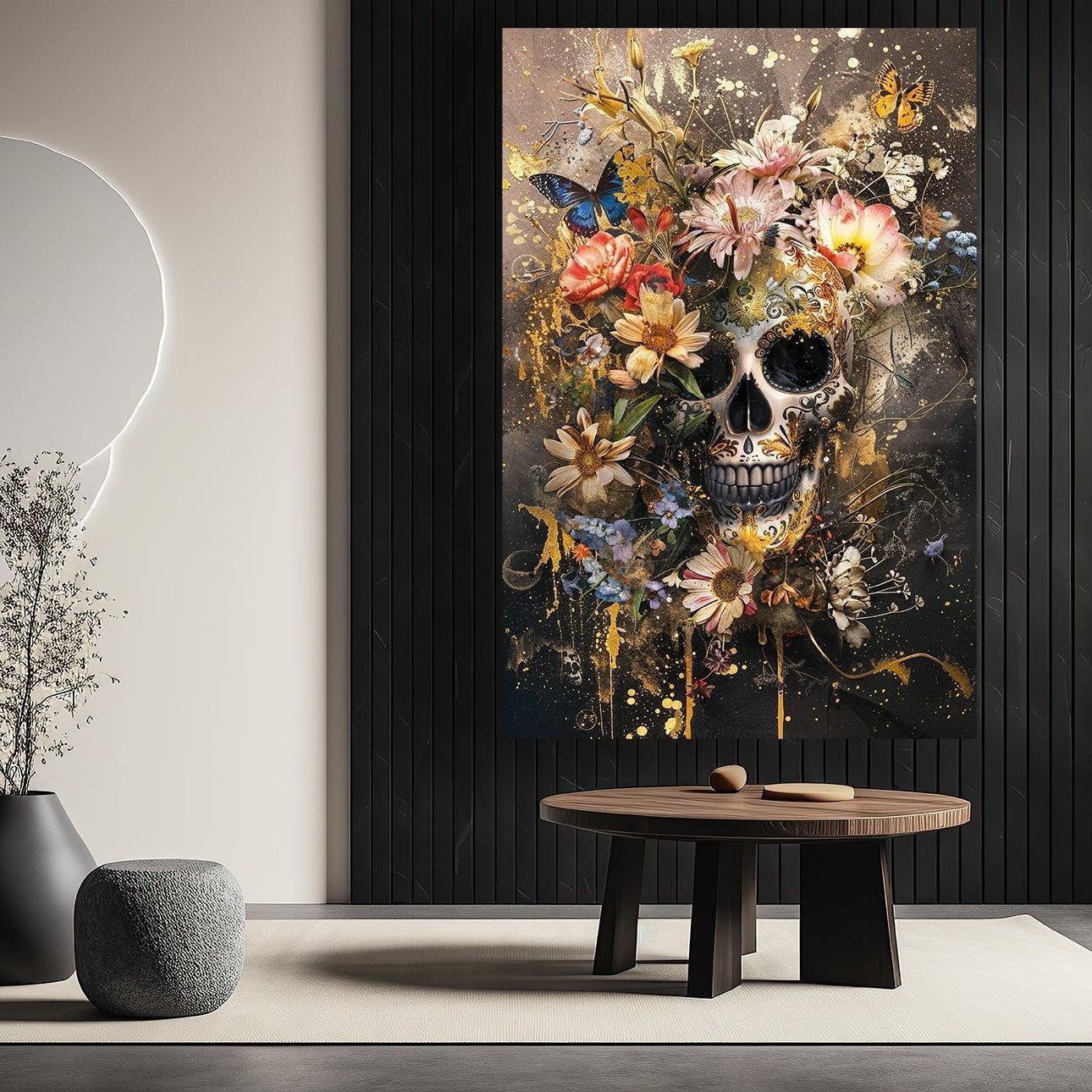 Skull met bloemen
