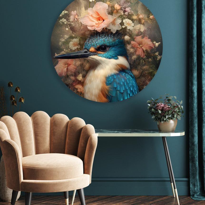 muurcirkel ijsvogel woonkamer