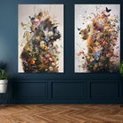 Schilderij Gorilla met bloemen