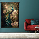 Wandkleed pauw woonkamer