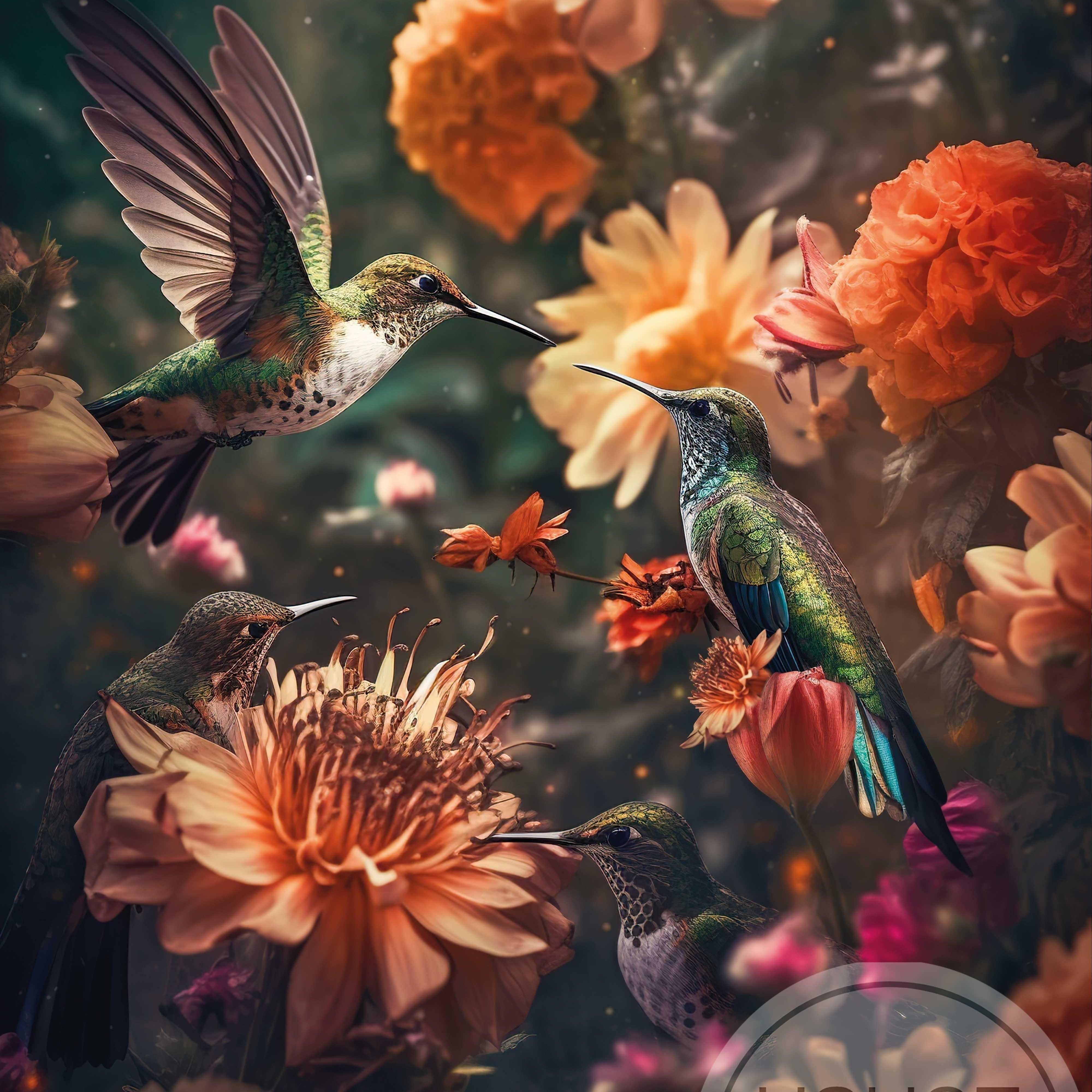 wandkleed hummingbirds
