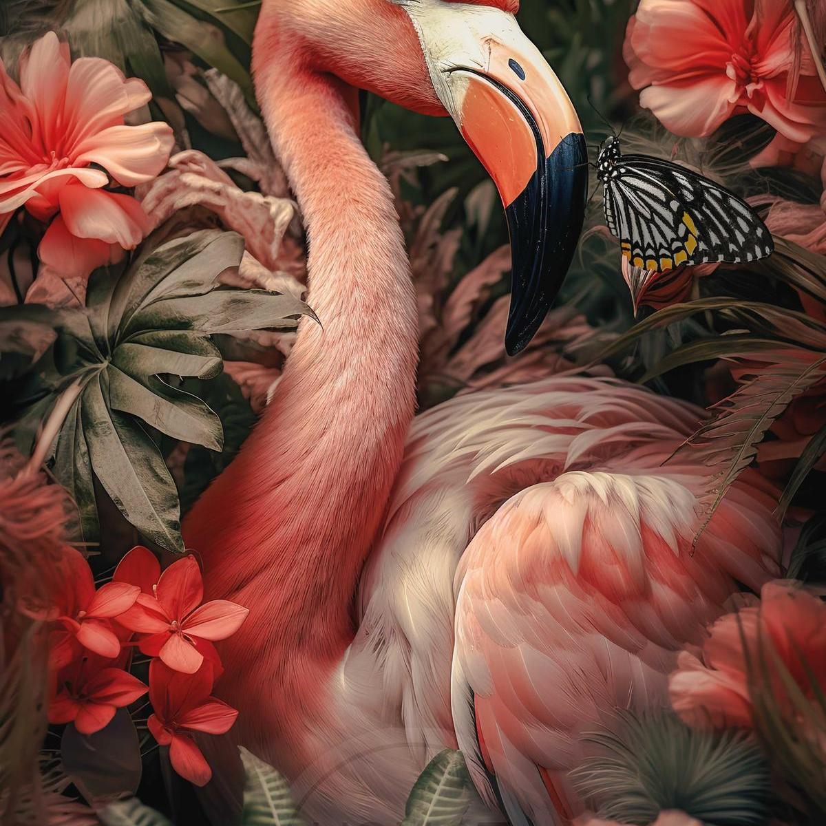 wandkleed flamingo
