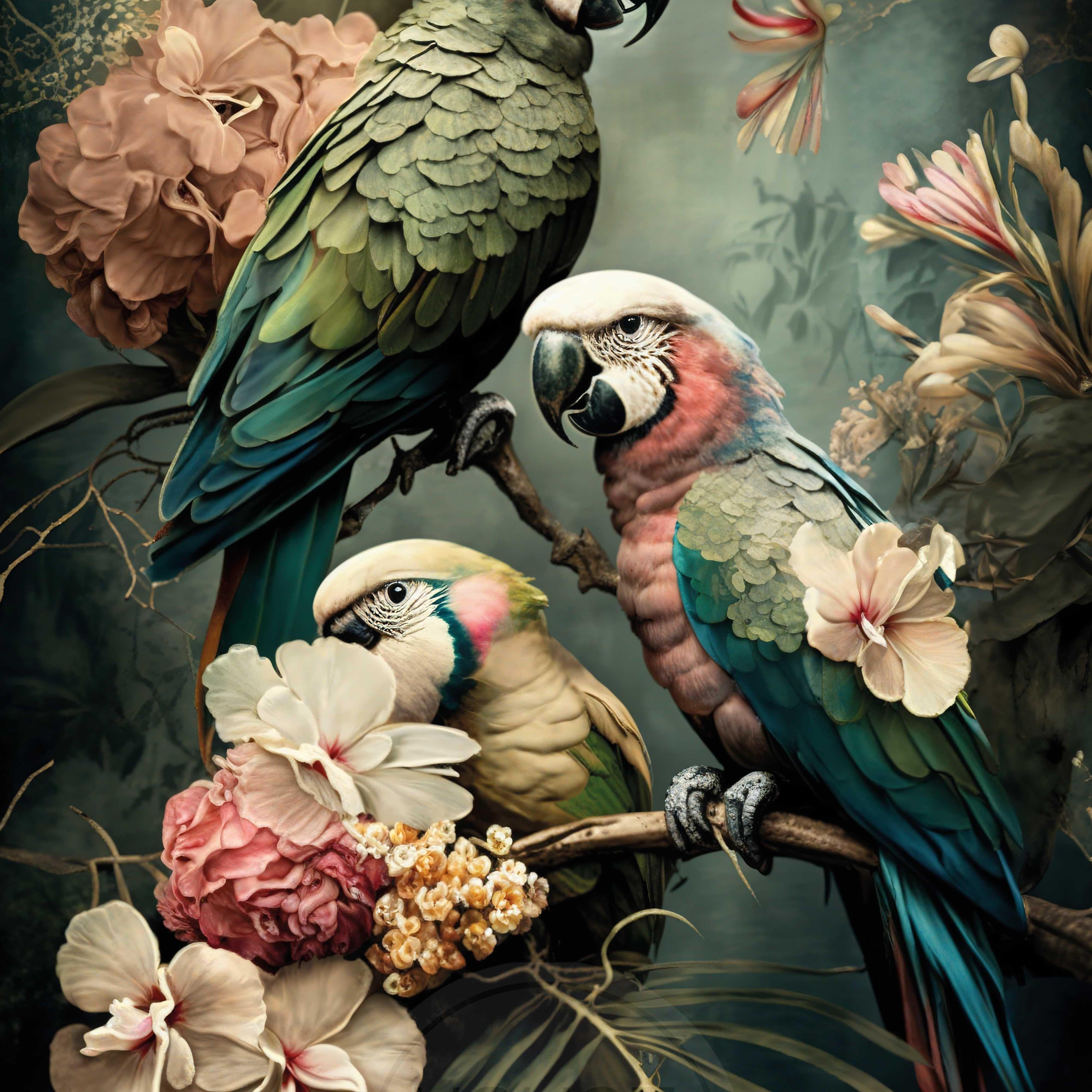 wandkleed parrots