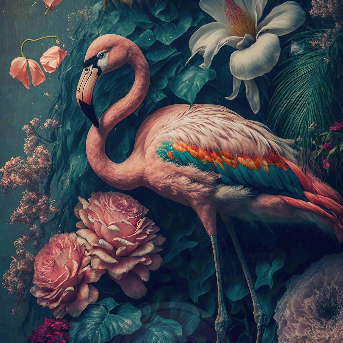wandkleed flamingo