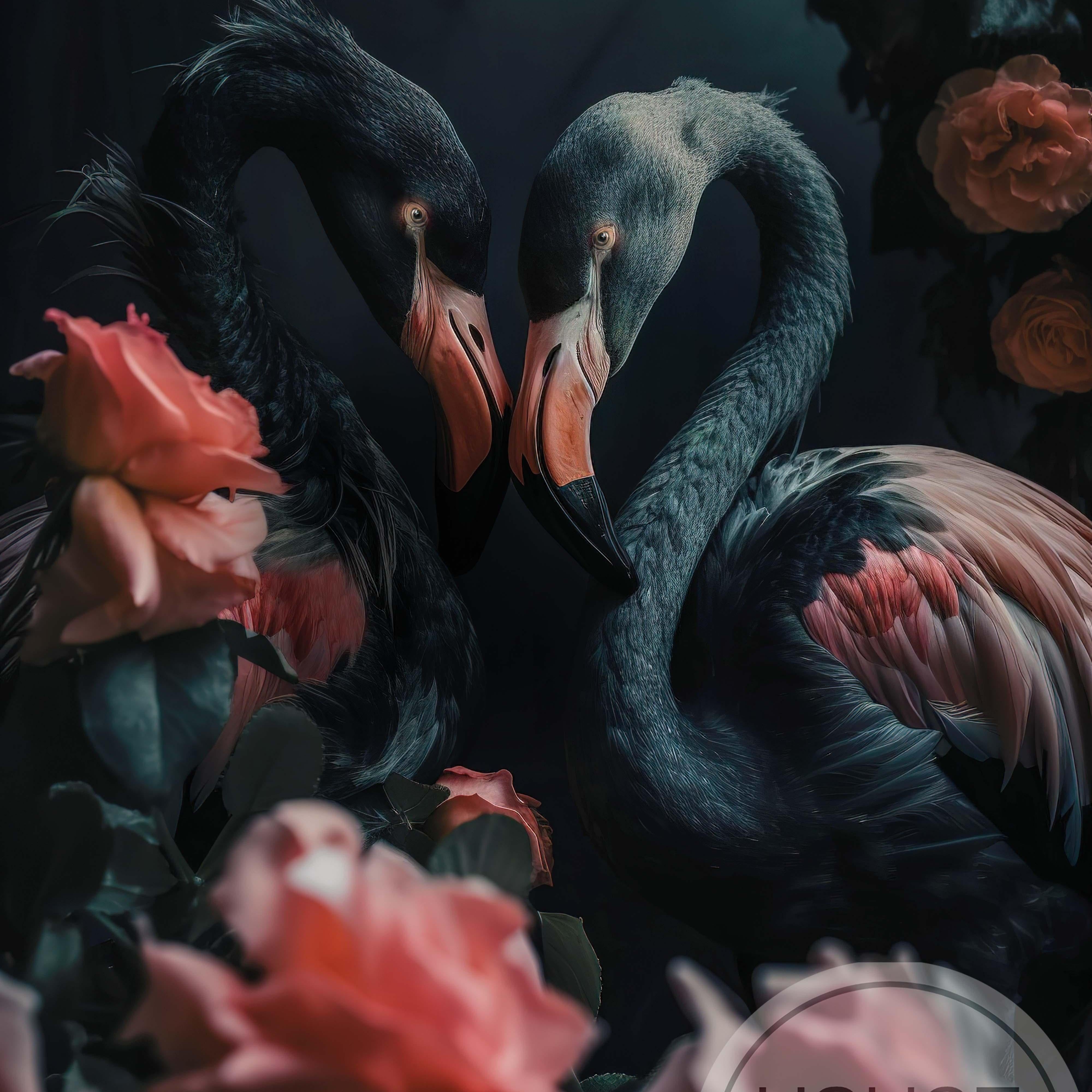Wandkleed Flamingos