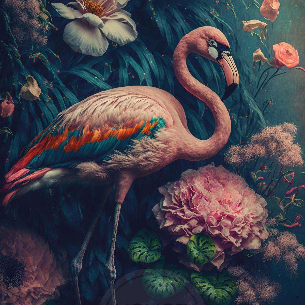 wandkleed flamingo