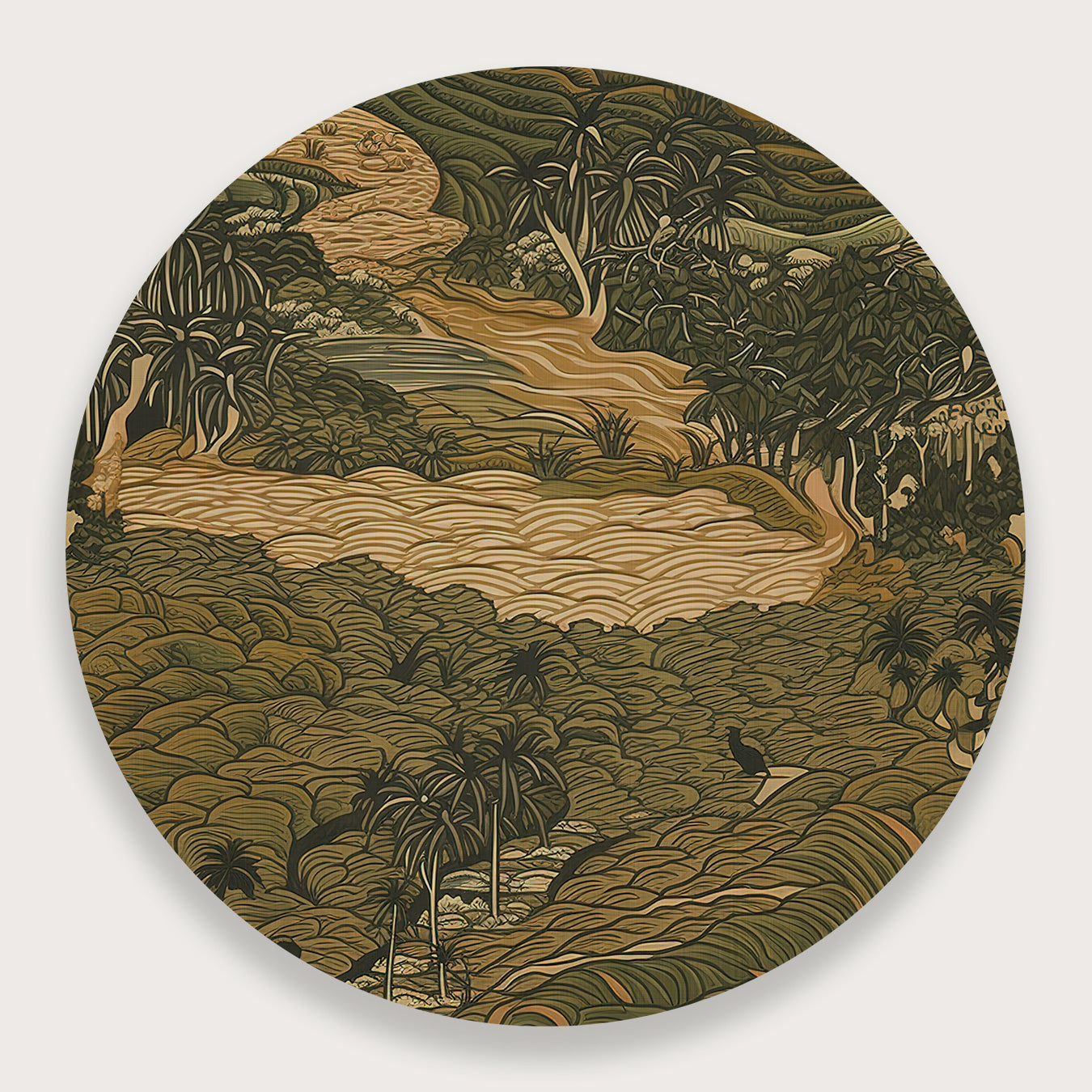 Aziatisch landscape 2 · Muurcirkel-Muurcirkel-House of Posters-House of Posters