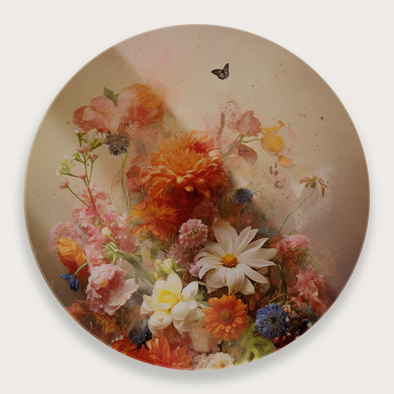 Bloemen explosie 2 · Plexiglas-Muurcirkel-House of Posters-House of Posters