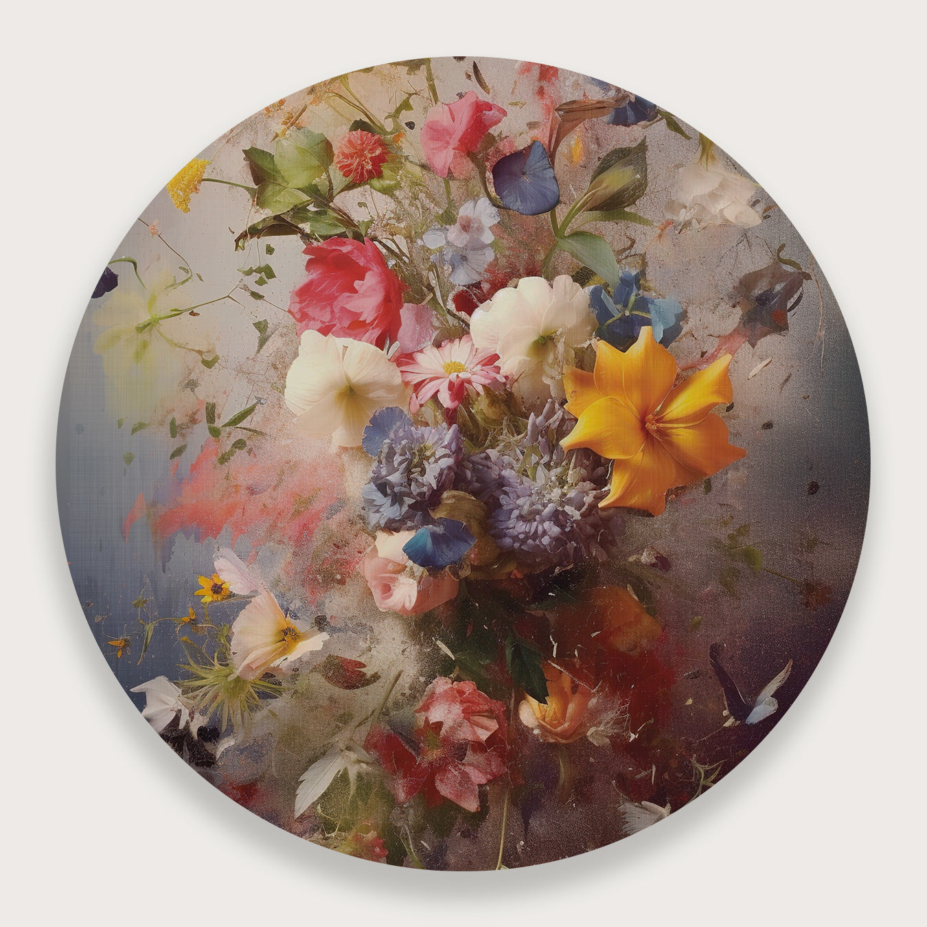 Bloemen explosie · Muurcirkel-Muurcirkel-House of Posters-House of Posters