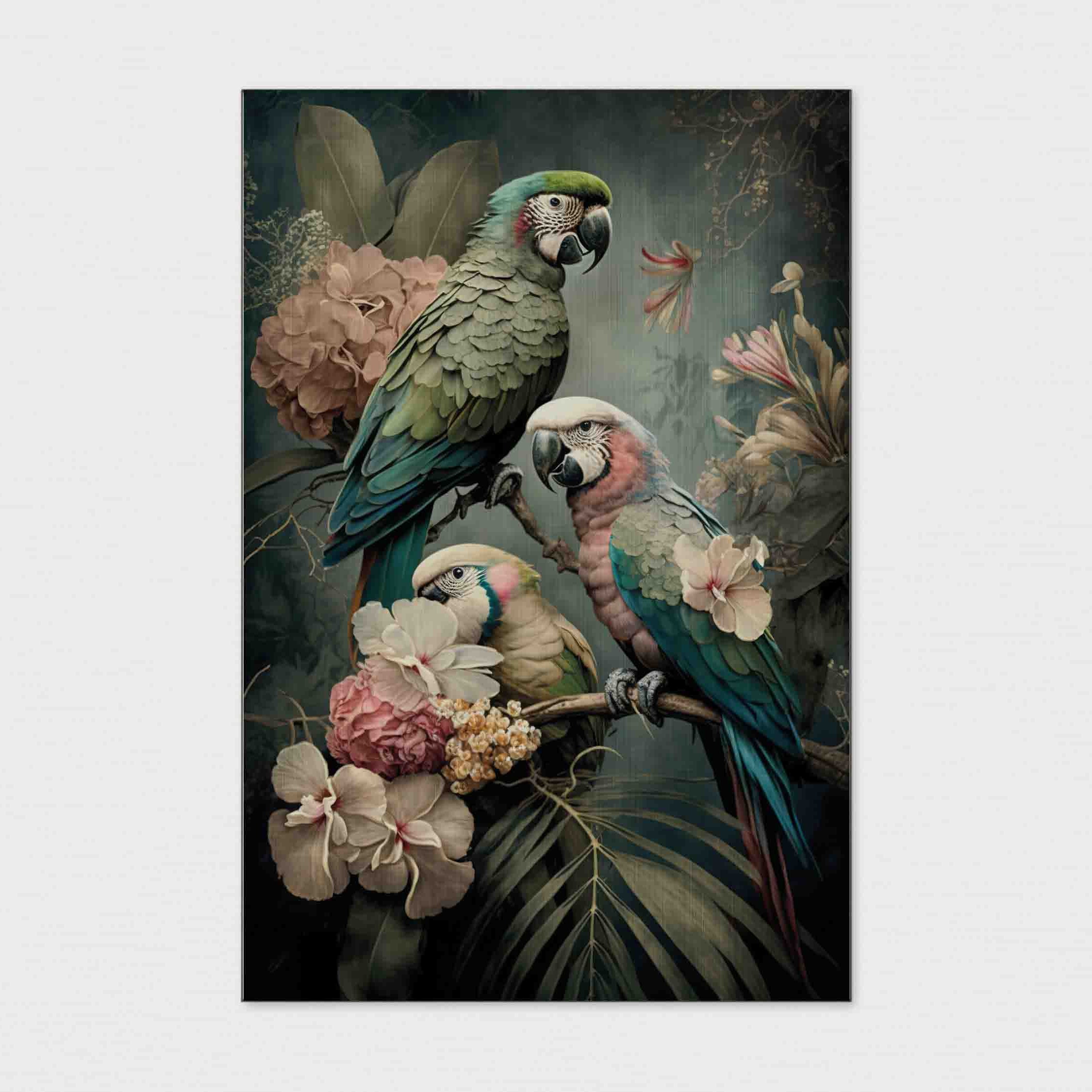 Bloemen Papegaaien 3-Poster staand-House of Posters-House of Posters
