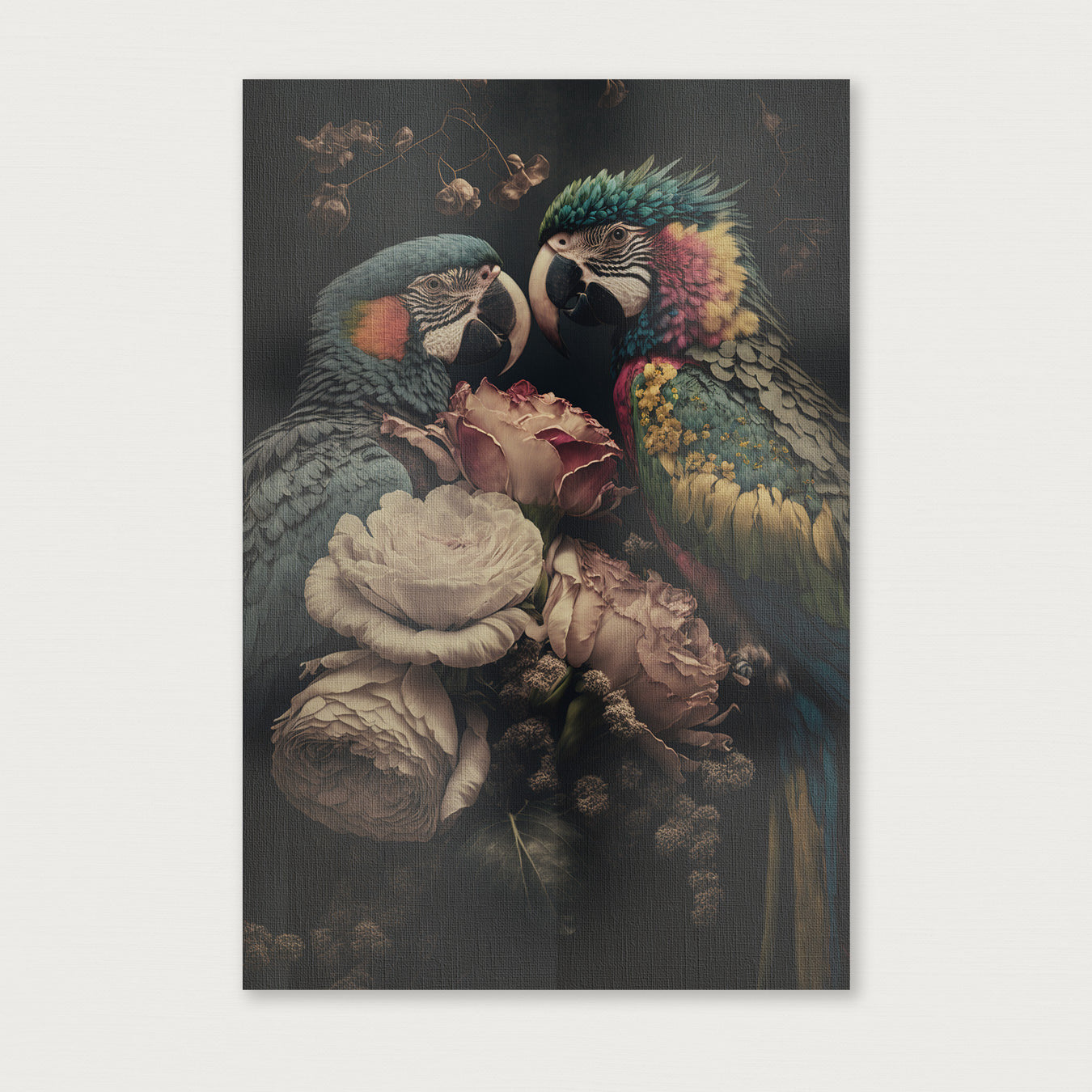 Bloemen Papegaaien · Canvas-Poster staand-House of Posters-House of Posters