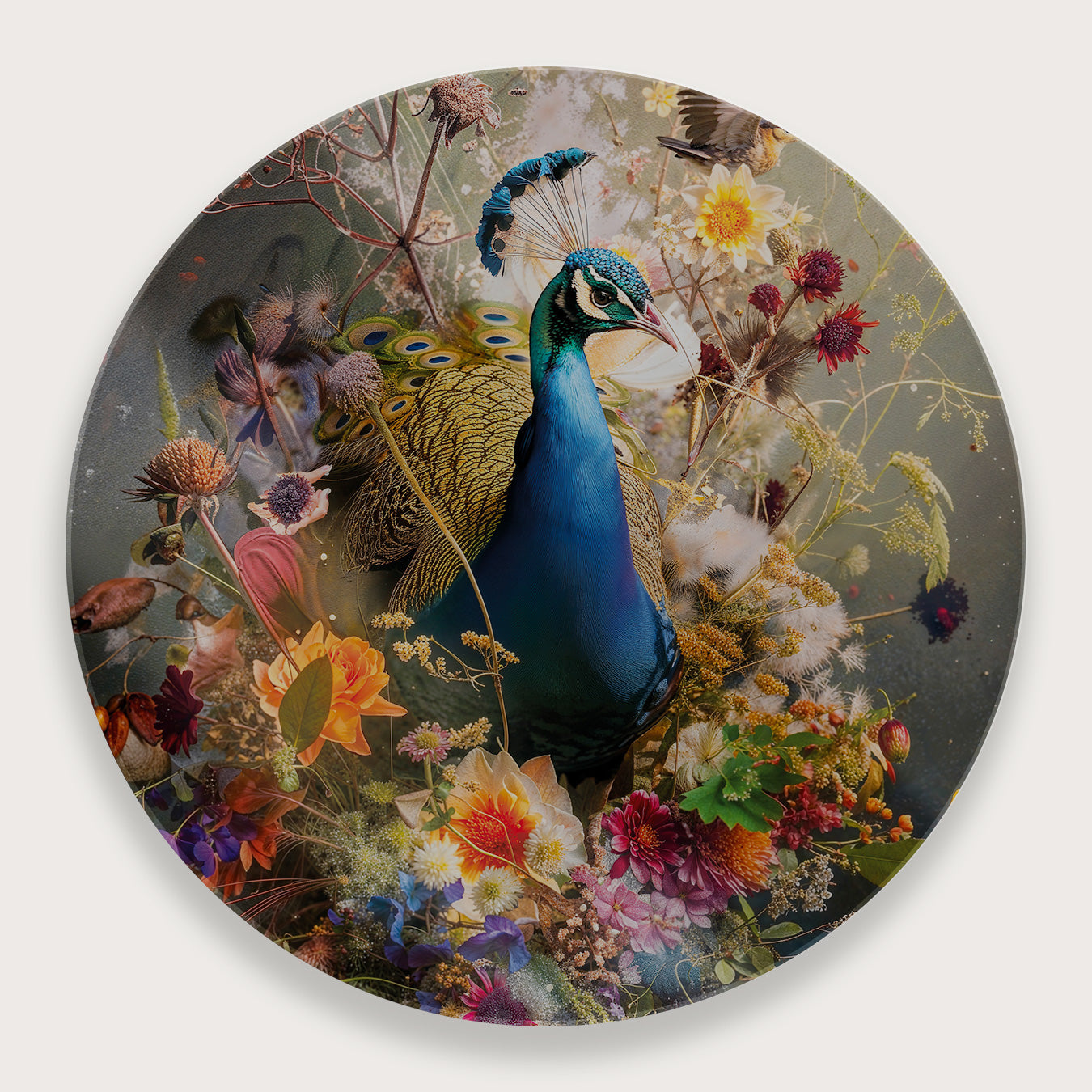 Bloemen Pauw · Plexiglas-Muurcirkel-House of Posters-House of Posters