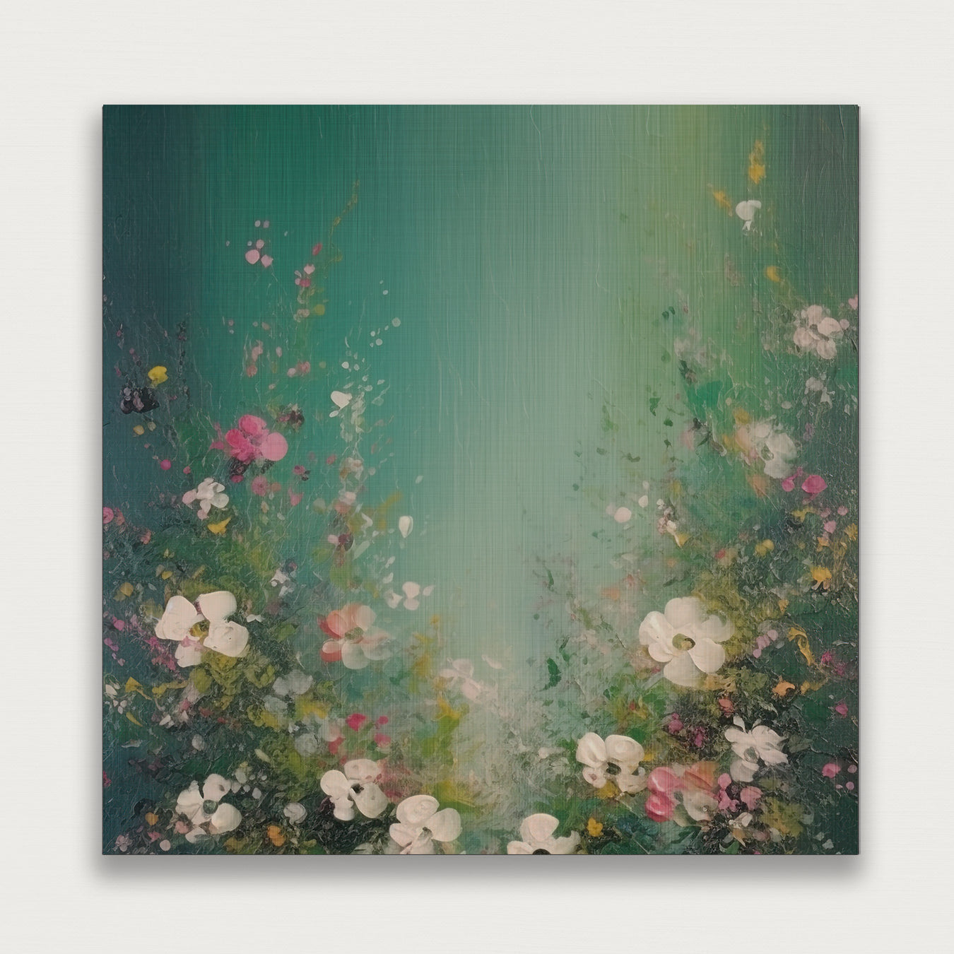 Bloemen spetters 3 · aluminium 100x100 cm-House of Posters-House of Posters