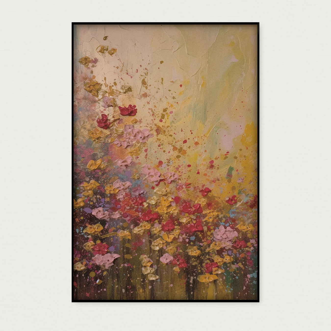 Bloemen spetters · Akoestisch paneel-Poster staand-House of Posters-House of Posters