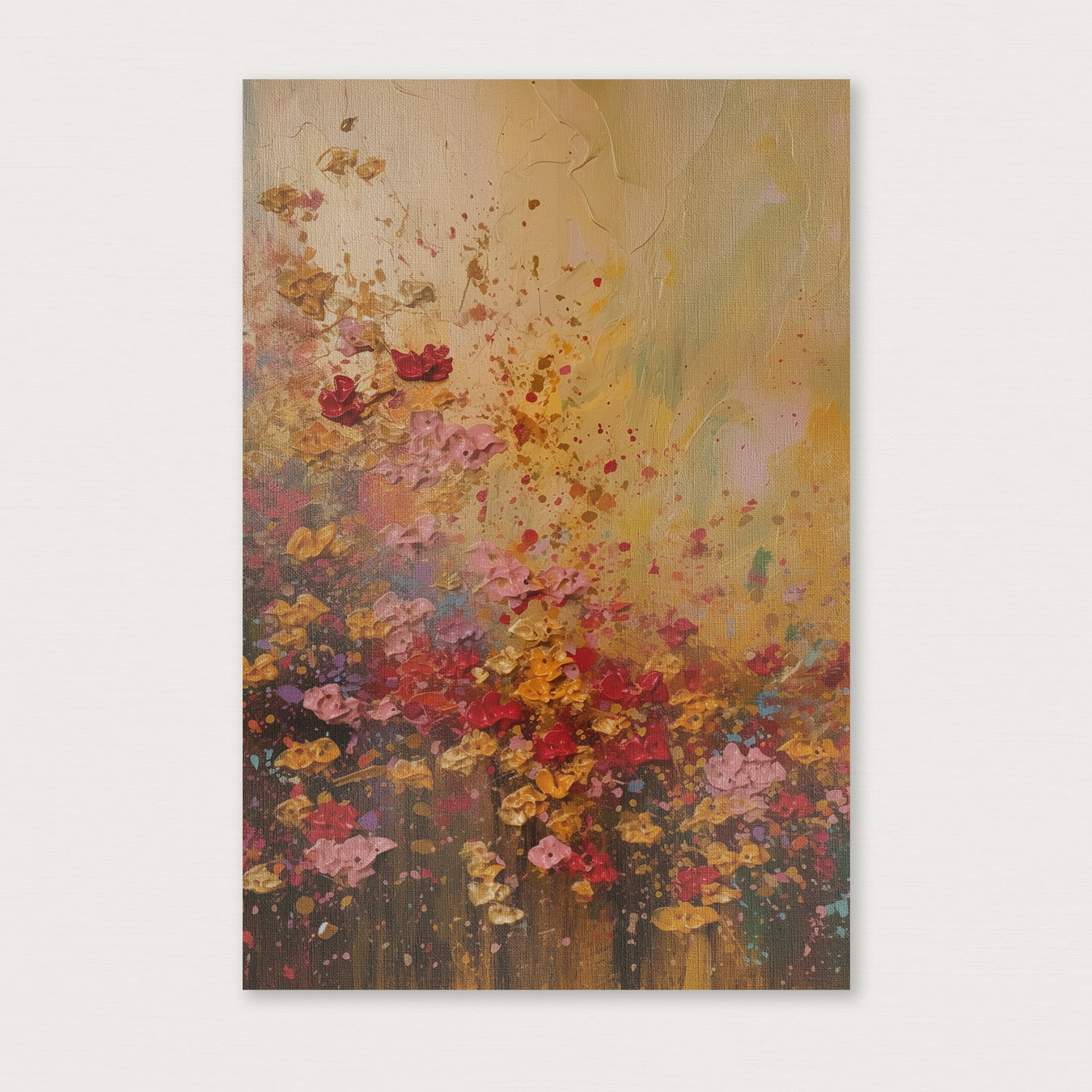 Bloemen spetters · Canvas-Poster staand-House of Posters-House of Posters