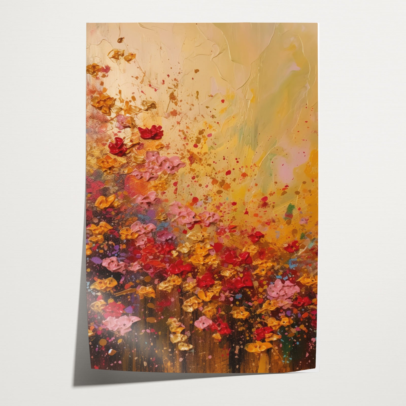 Bloemen spetters · Papier-Poster staand-House of Posters-House of Posters