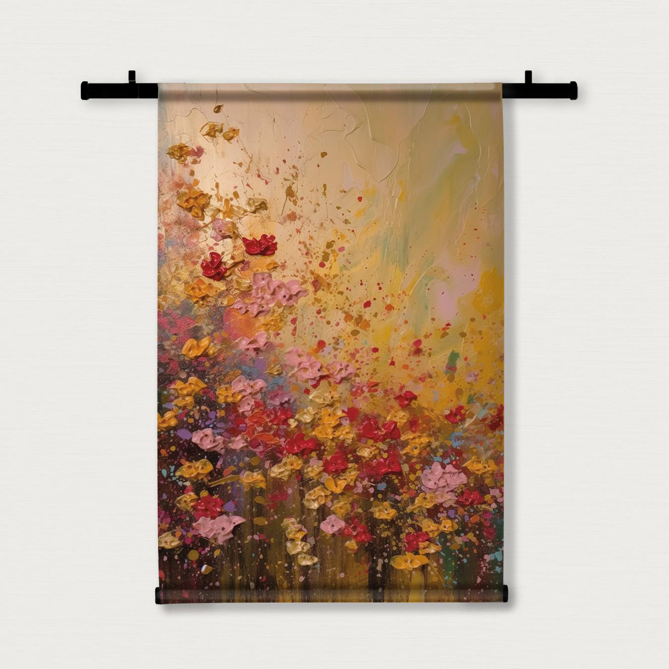 Bloemen spetters · Wandkleed-Wandkleed-House of Posters-House of Posters