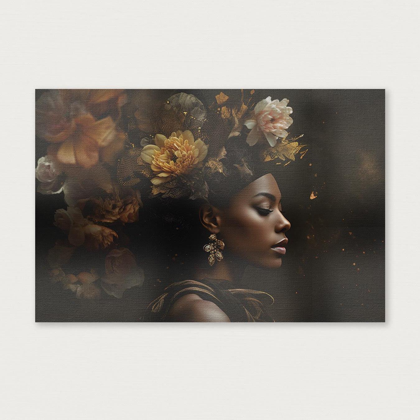 Bloemen Vrouw 3 · Canvas-Poster liggend-House of Posters-House of Posters