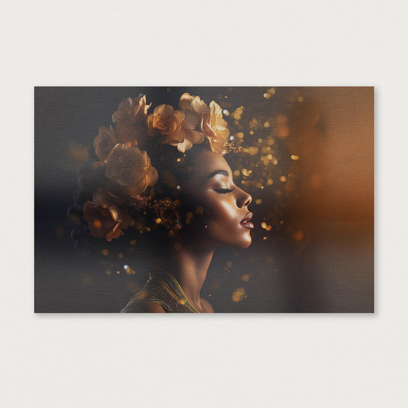Bloemen Vrouw 4 · Canvas-Poster liggend-House of Posters-House of Posters