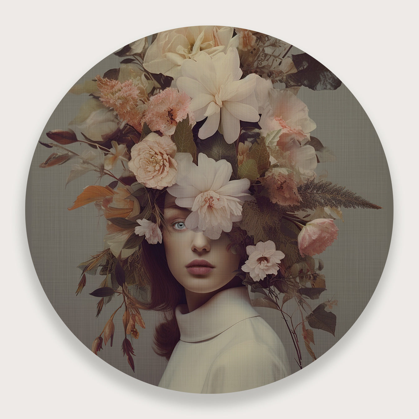 Bloemen Vrouw 5 · Muurcirkel-Muurcirkel-House of Posters-House of Posters