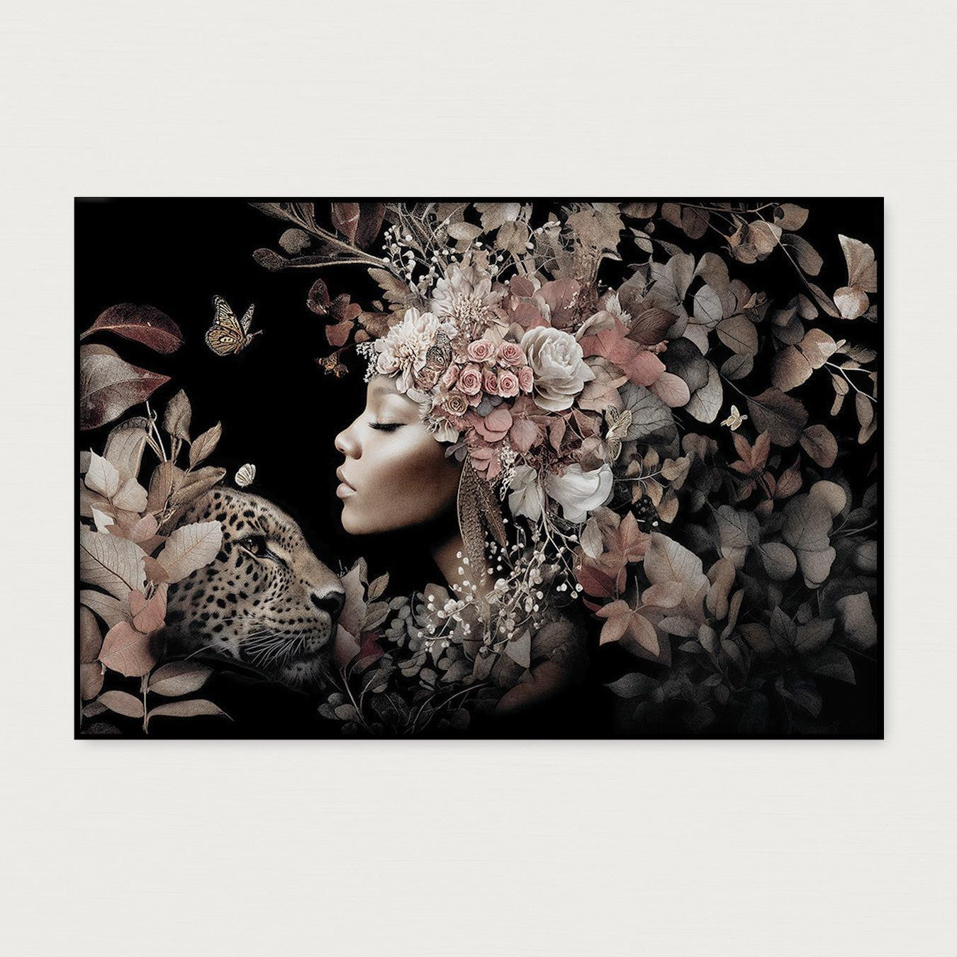 Bloemen Vrouw 6 · Akoestisch paneel-Poster liggend-House of Posters-House of Posters