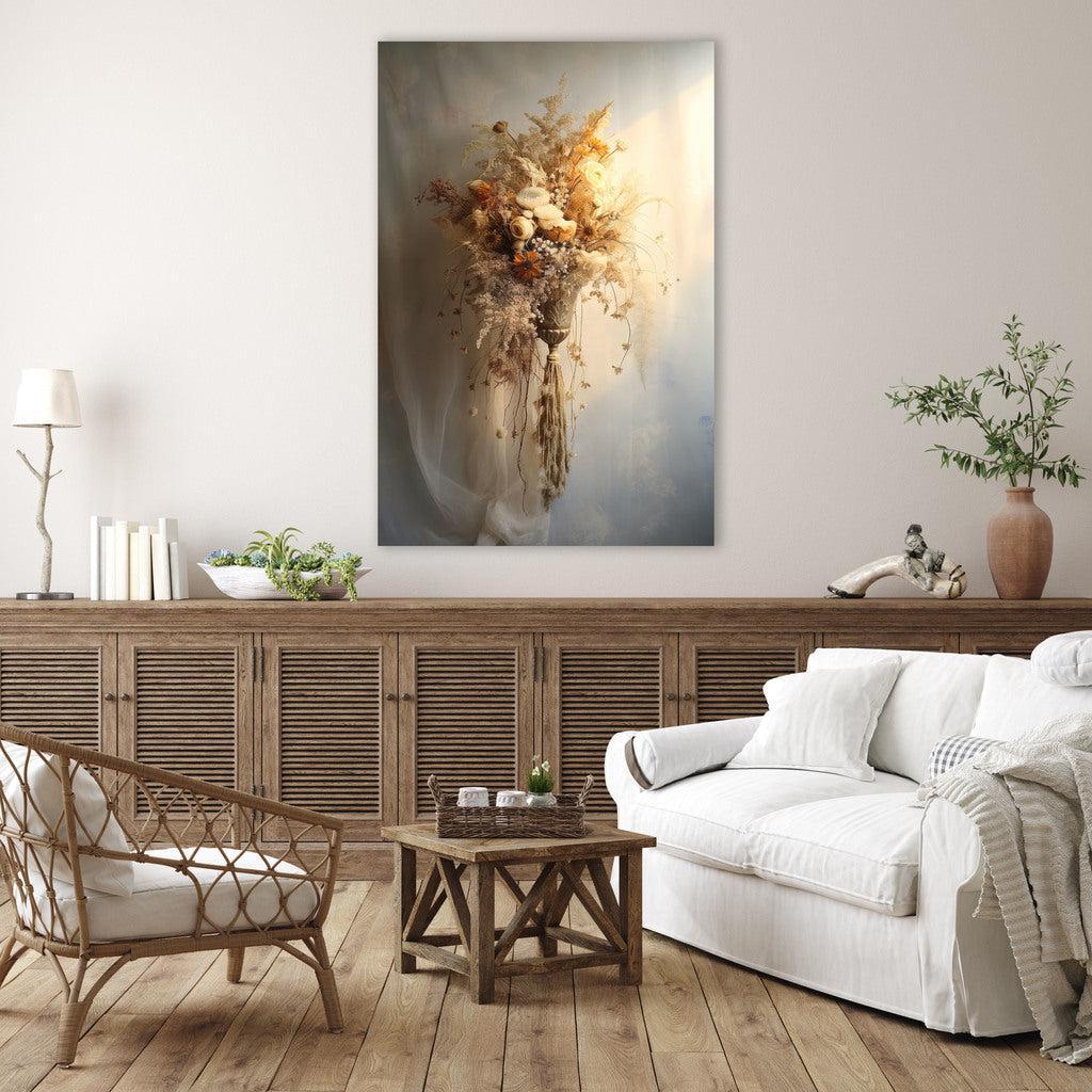 Gedroogde bloemen schilderij