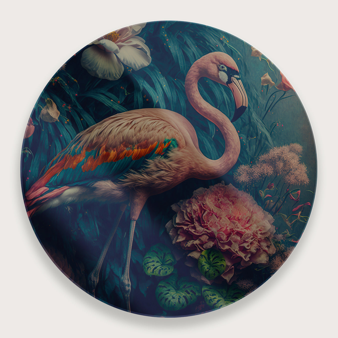 Flamingo 1 · Plexiglas-Muurcirkel-House of Posters-House of Posters