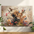 schilderij landelijk met schotse hooglander