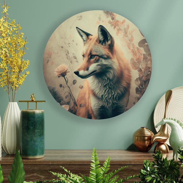 Muurcirkel vos wandcirkel botanisch woonkamer