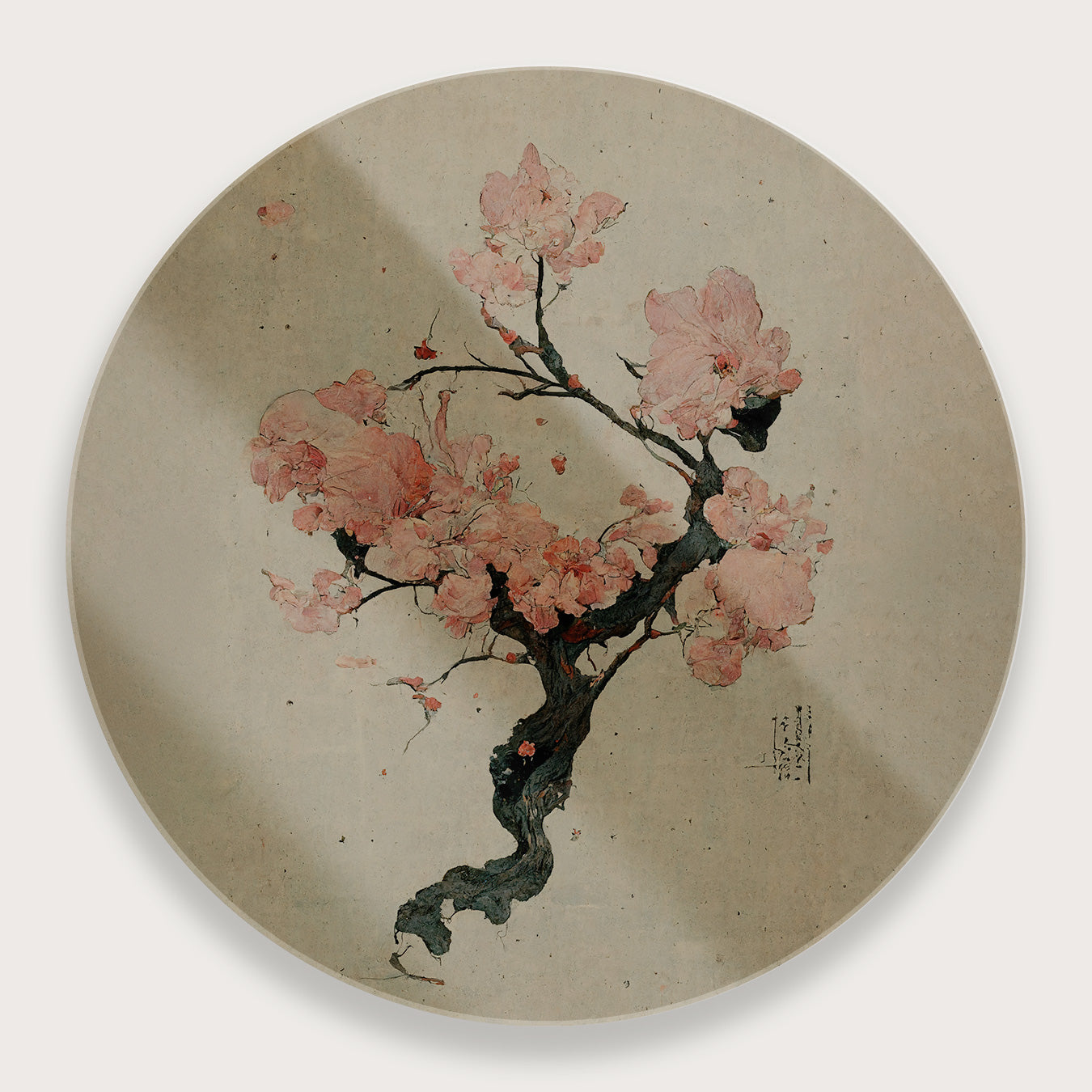 Japanse kersenbloesem · Plexiglas-Muurcirkel-House of Posters-House of Posters