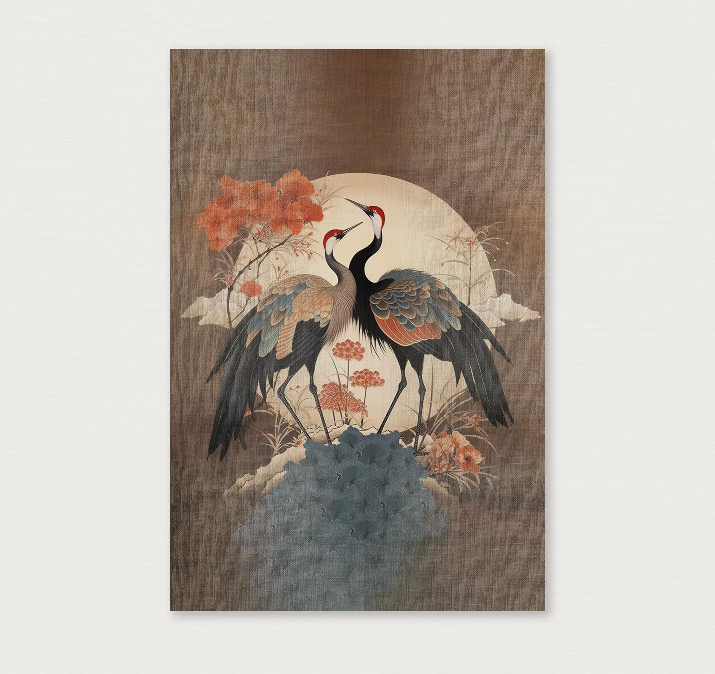 Japanse kraanvogels 2 · Canvas-Poster staand-House of Posters-House of Posters
