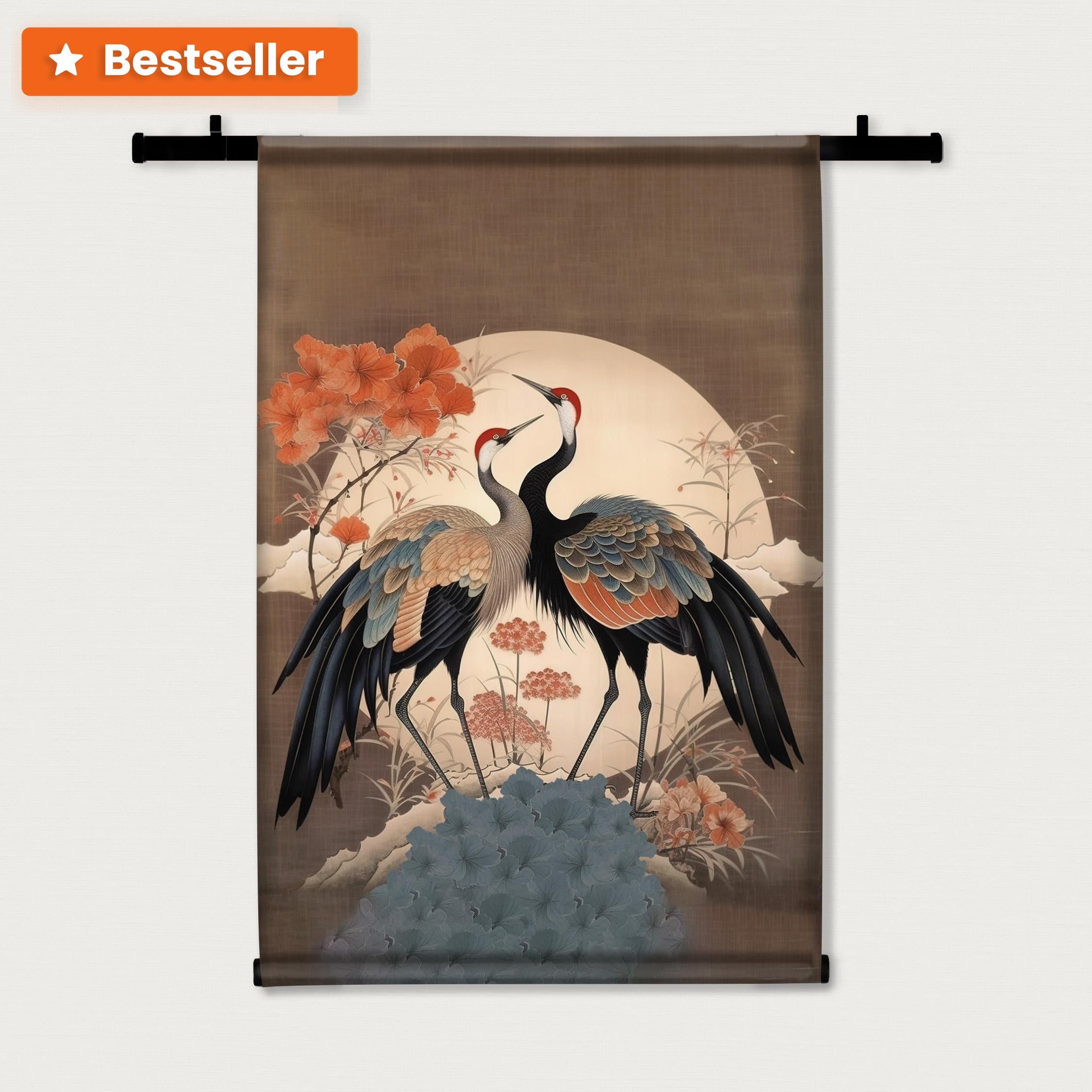 Japanse kraanvogels 2 · Wandkleed-Wandkleed-House of Posters-House of Posters