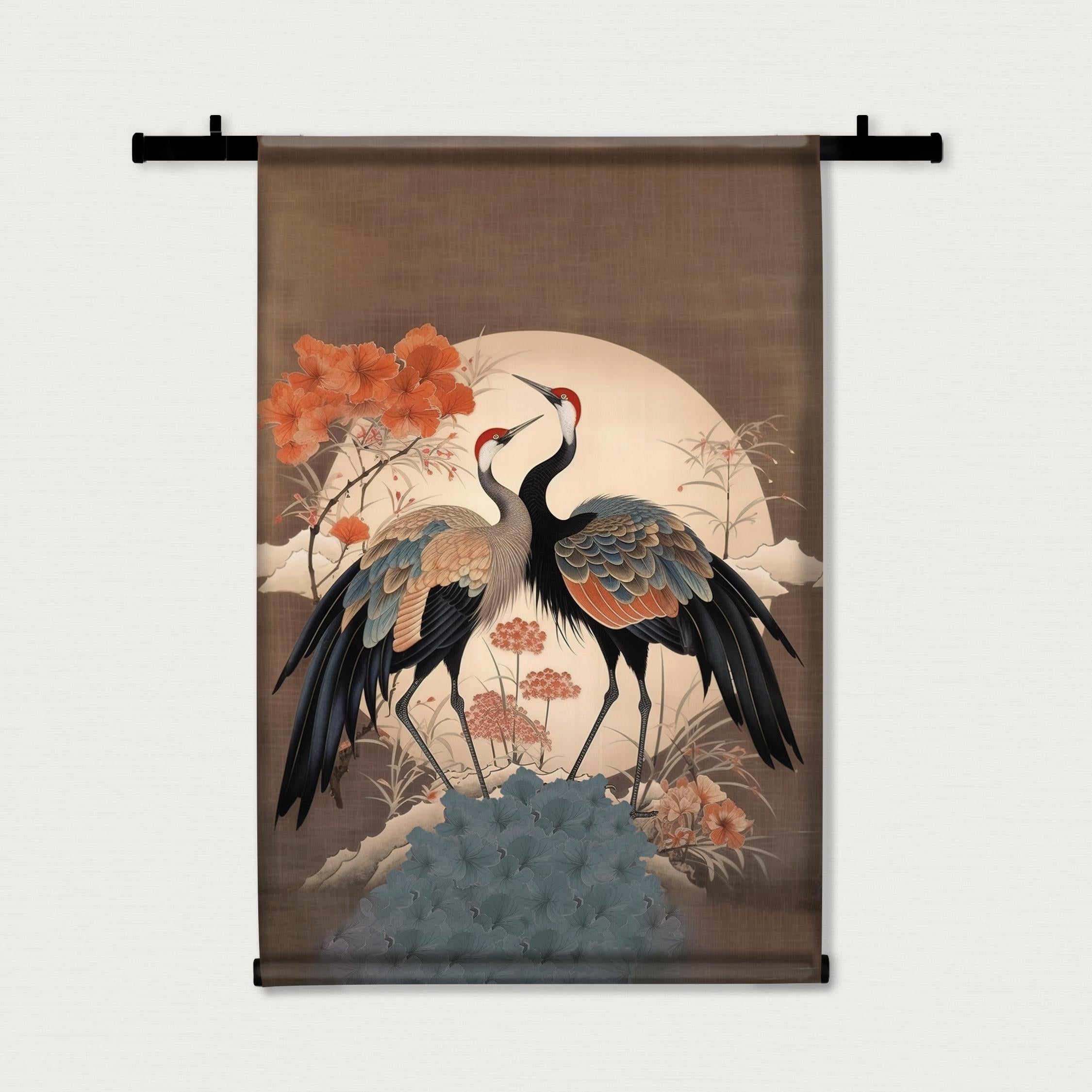 Japanse kraanvogels 2 · Wandkleed-Wandkleed-House of Posters-House of Posters