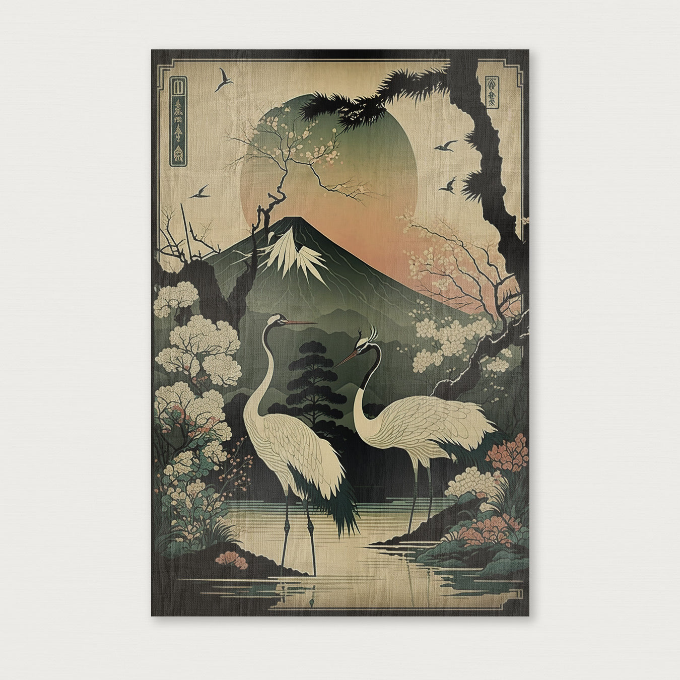 Japanse kraanvogels 4 · Canvas-Poster staand-House of Posters-House of Posters