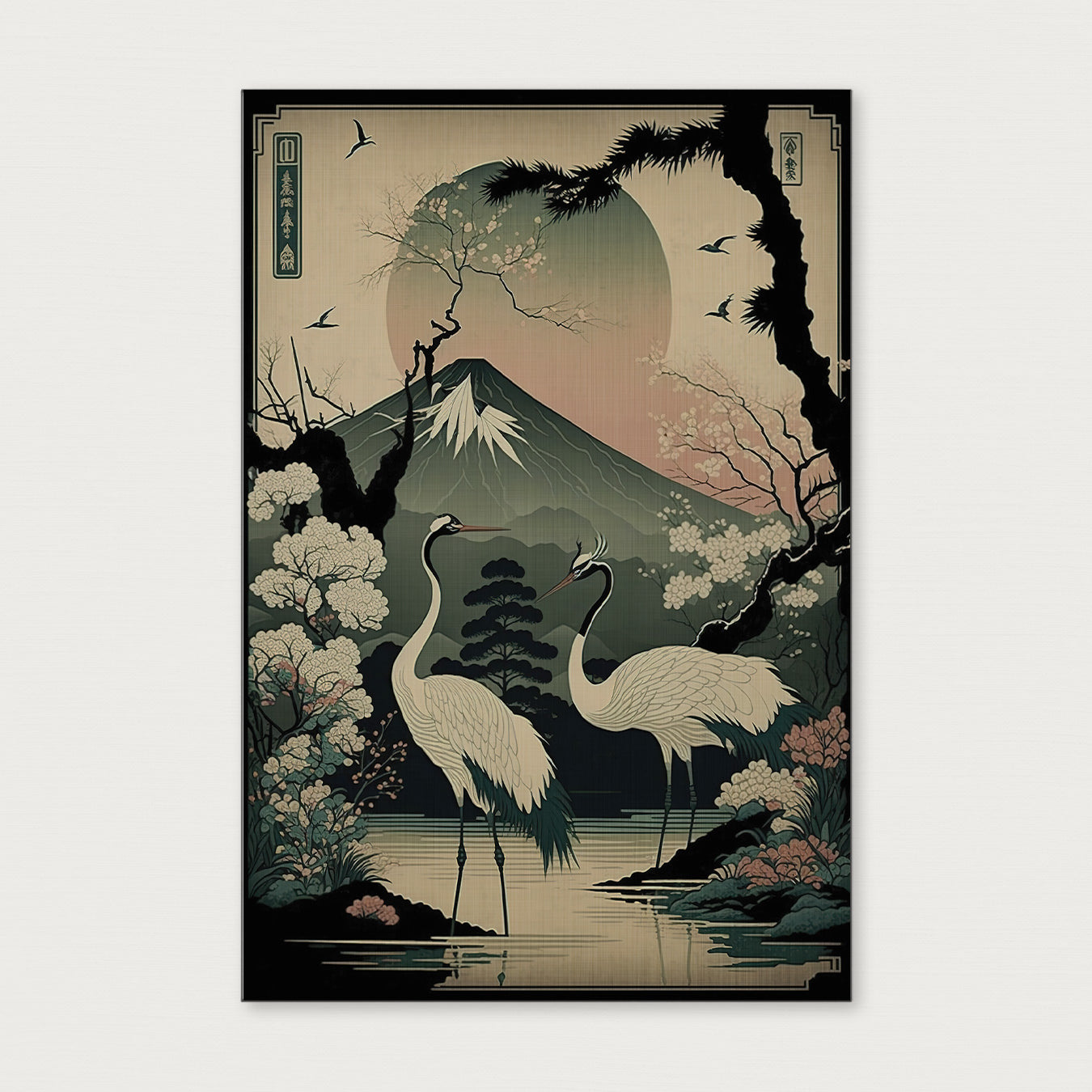 Japanse kraanvogels 4-Poster staand-House of Posters-House of Posters