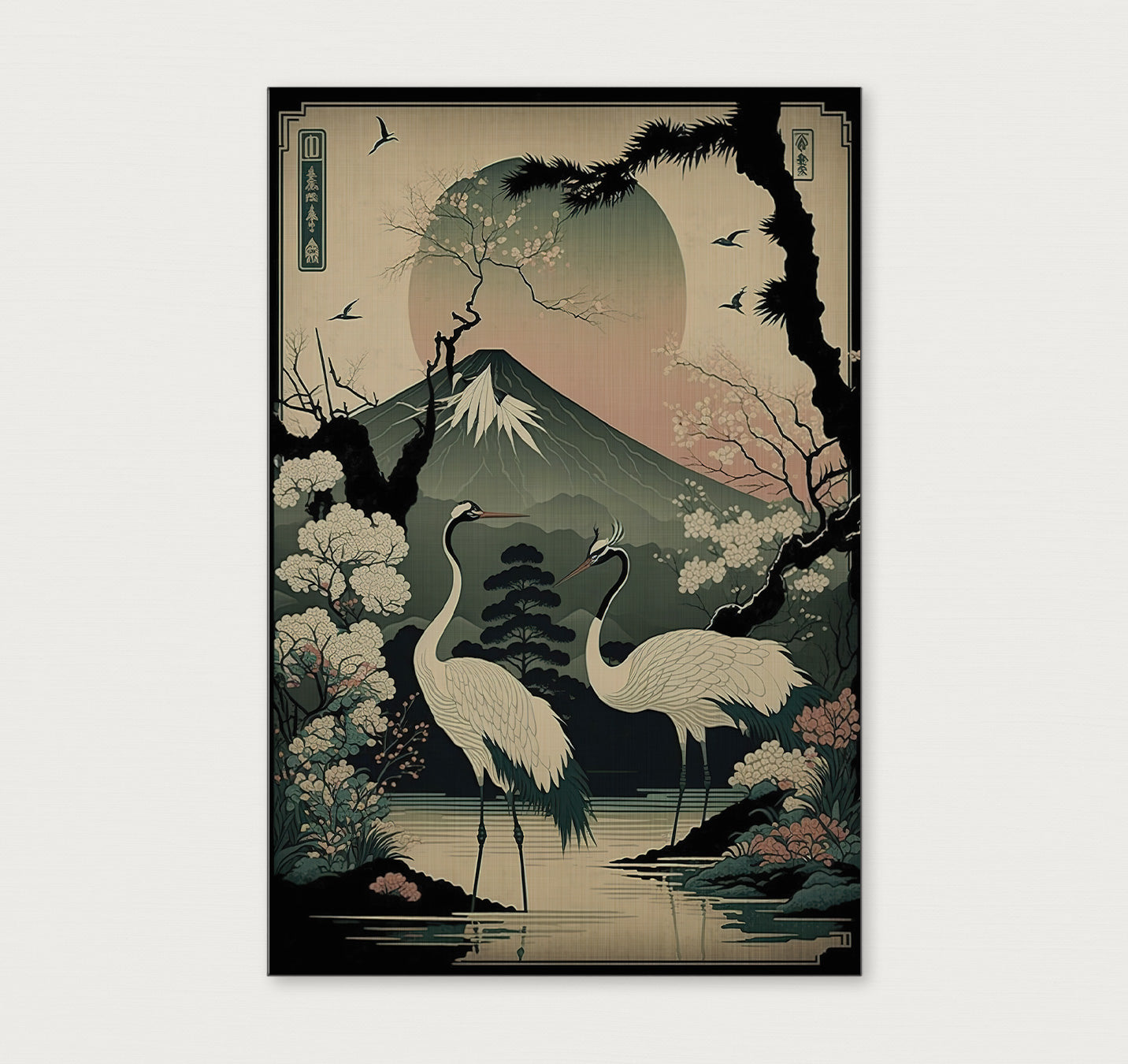 Japanse kraanvogels 4-Poster staand-House of Posters-House of Posters