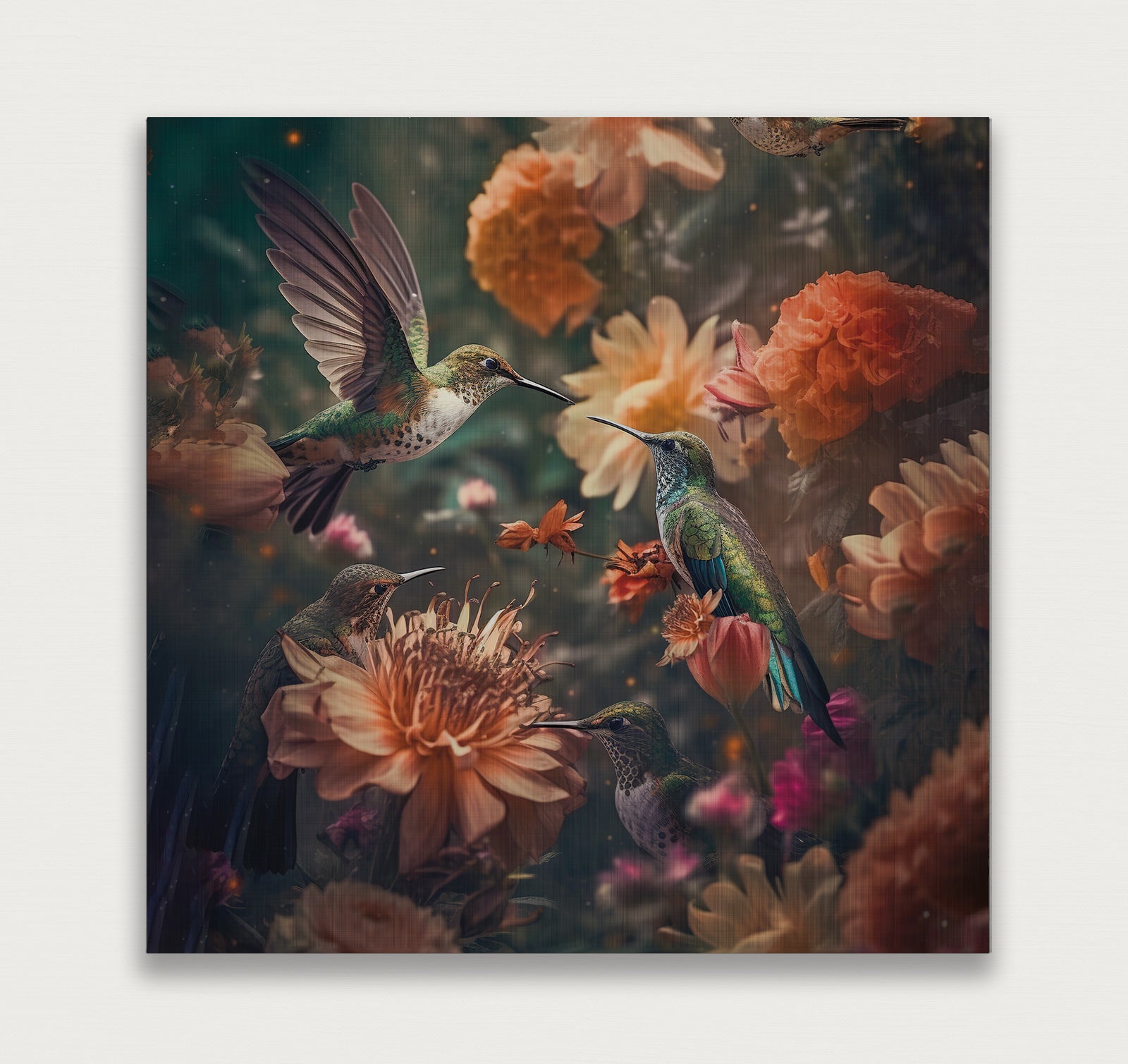 Kolibries 2 · Aluminium-Poster vierkant-House of Posters-House of Posters