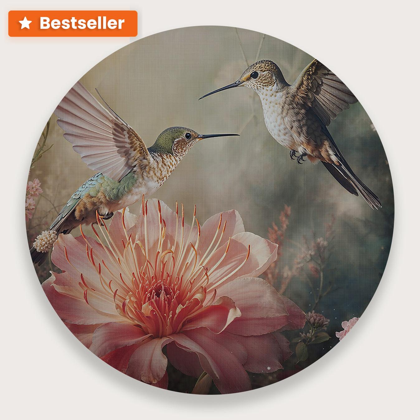 Kolibries 4 | Muurcirkel | Aluminium 40 cm | Tweedekans-House of Posters-House of Posters