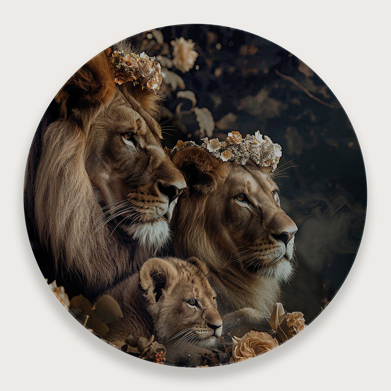 Leeuw family · Plexiglas-Muurcirkel-House of Posters-House of Posters