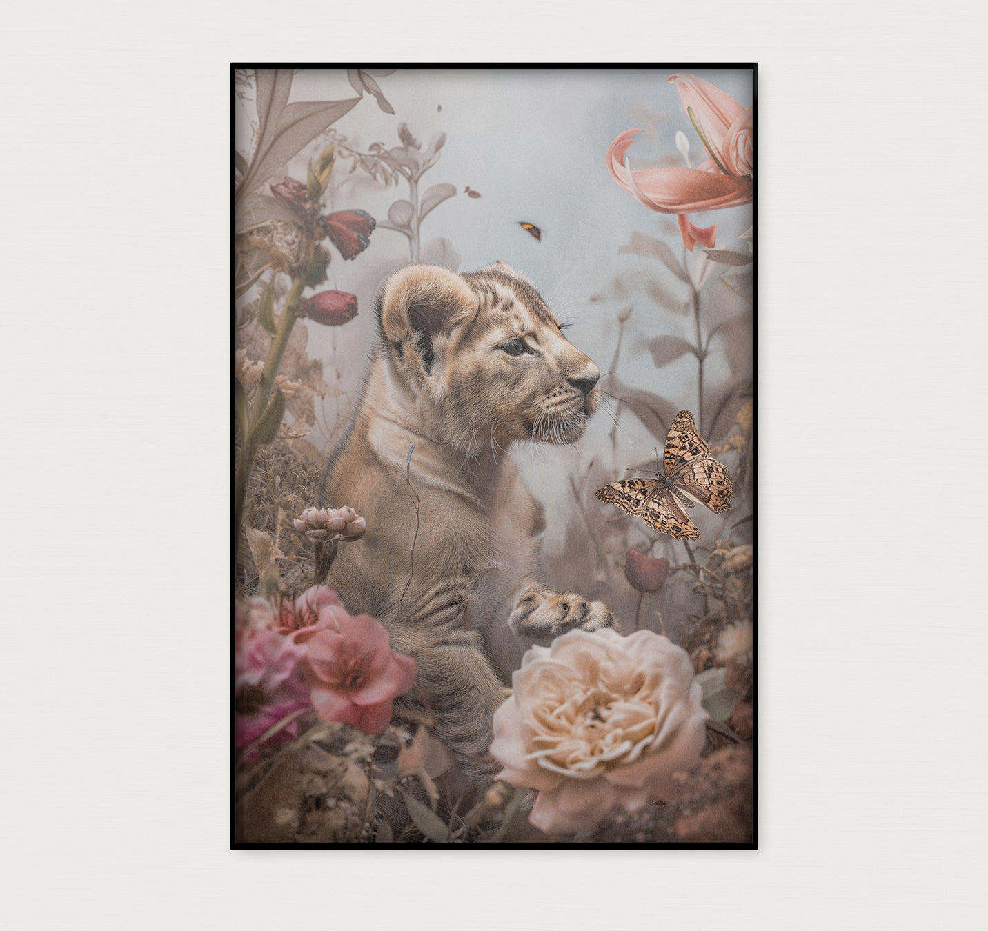 Leeuw jong 2 · Akoestisch paneel-Poster staand-House of Posters-House of Posters