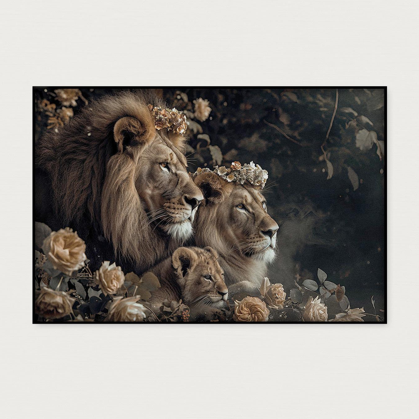 Leeuwen familie · Akoestisch paneel-Poster liggend-House of Posters-House of Posters