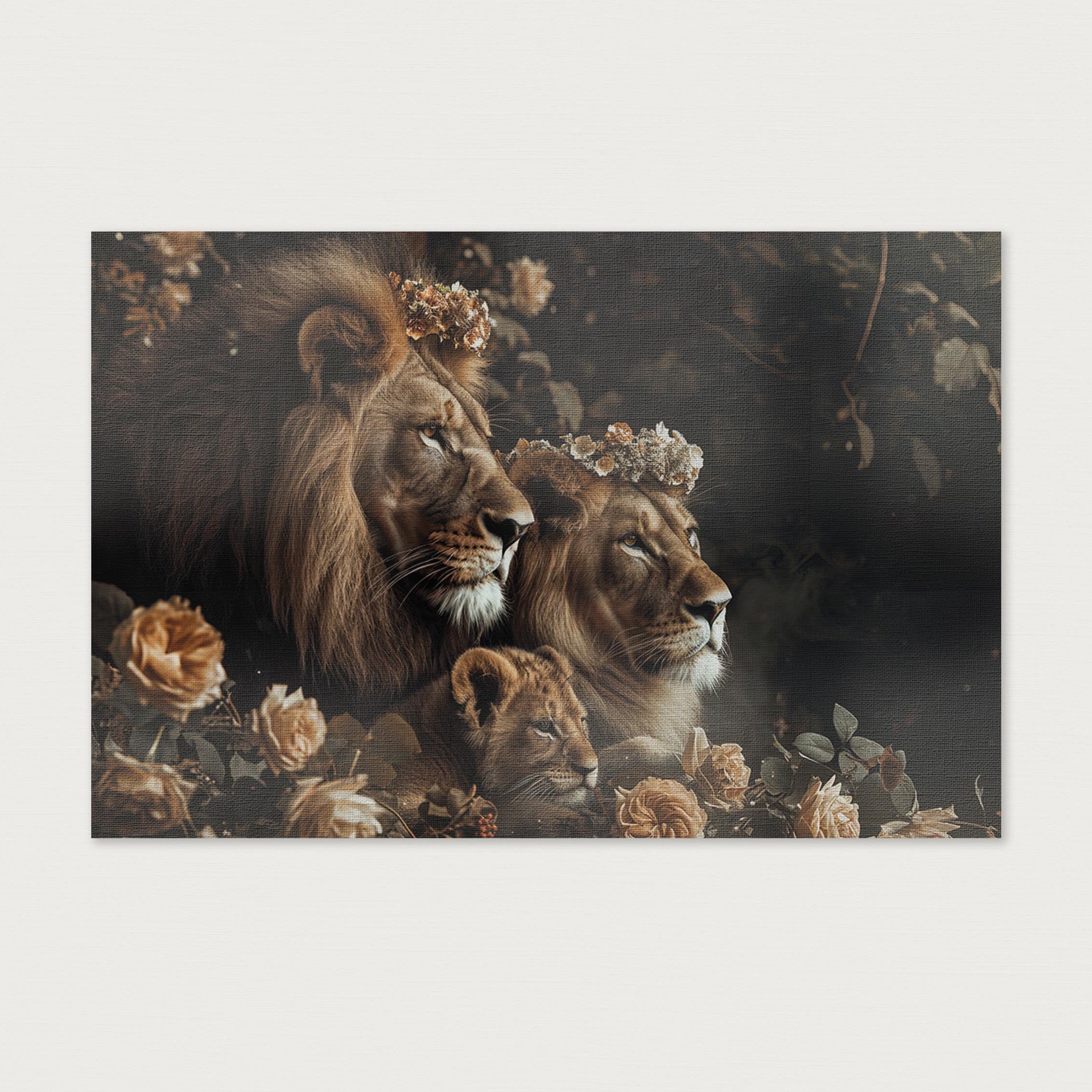 Leeuwen familie · Canvas-Poster liggend-House of Posters-House of Posters