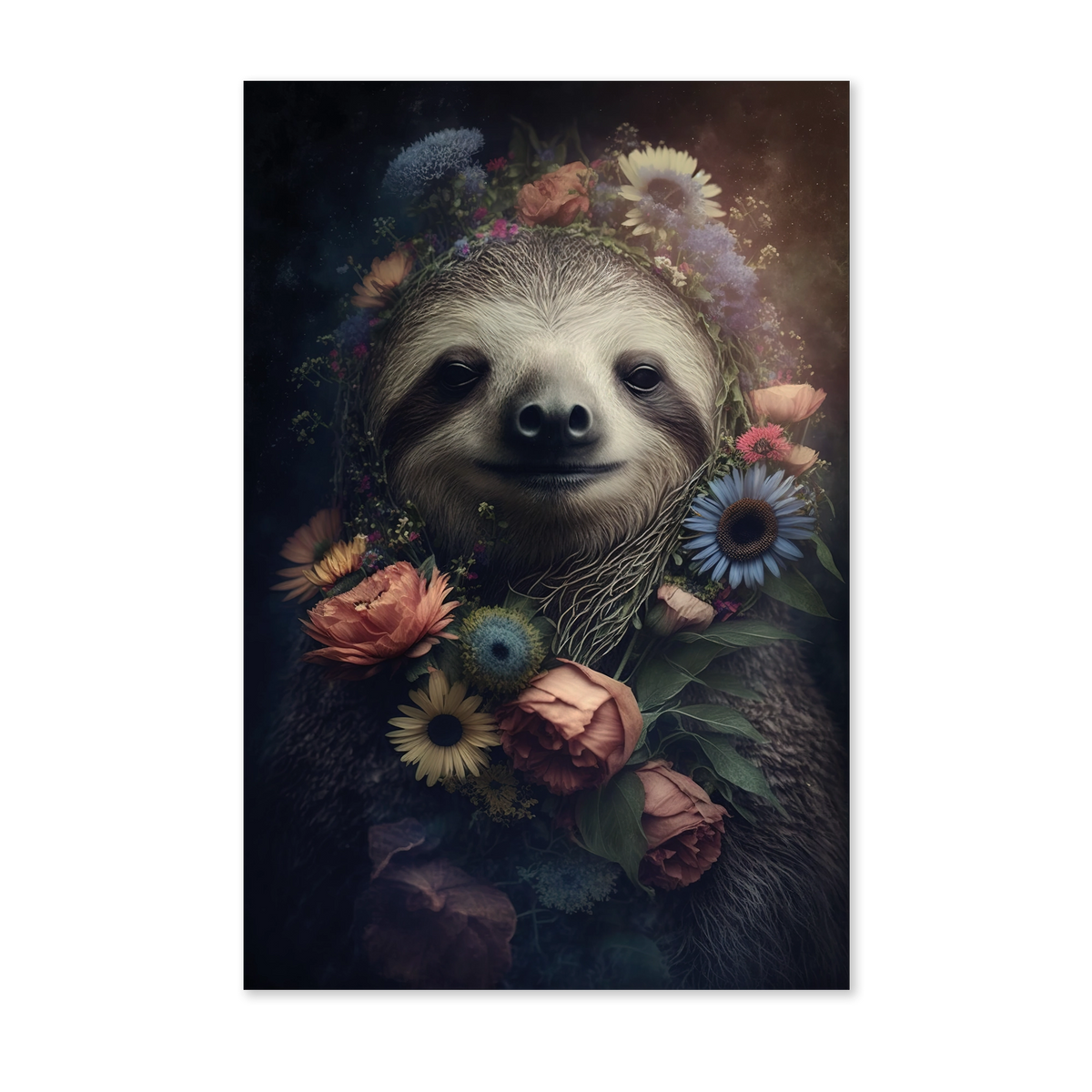 Luiaard als staande wanddecoratie