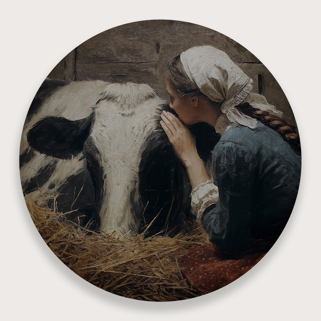 Meisje en de koe · Muurcirkel-Muurcirkel-House of Posters-House of Posters