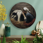 muurcirkel meisje en de koe landelijk woonkamer