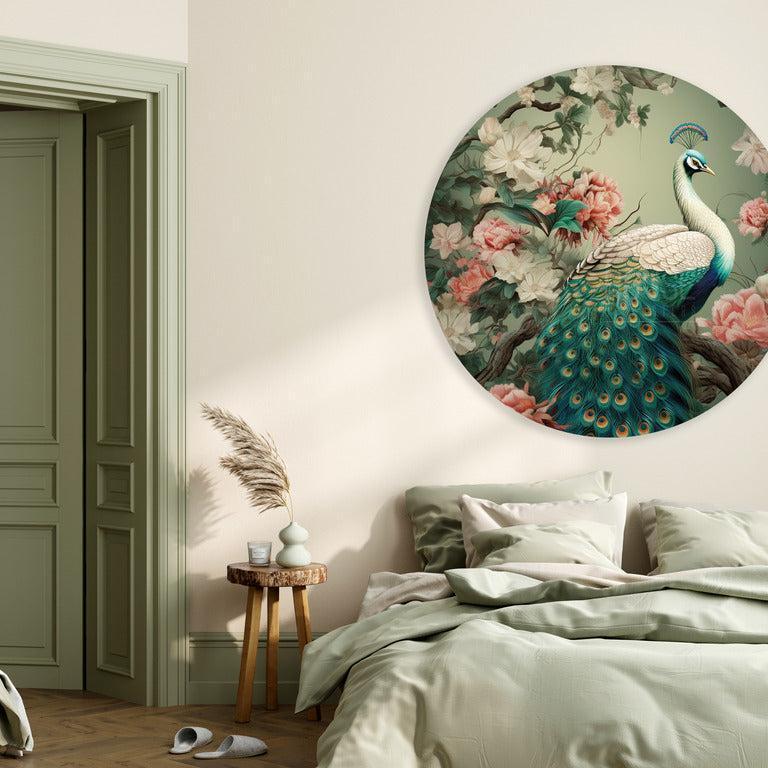 Muurcirkel pauw slaapkamer