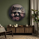 raccoon muurcirkel woonkamer wasbeer