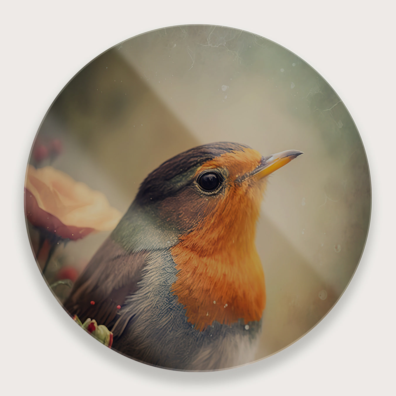 Roodborstje 2 · Plexiglas-Muurcirkel-House of Posters-House of Posters