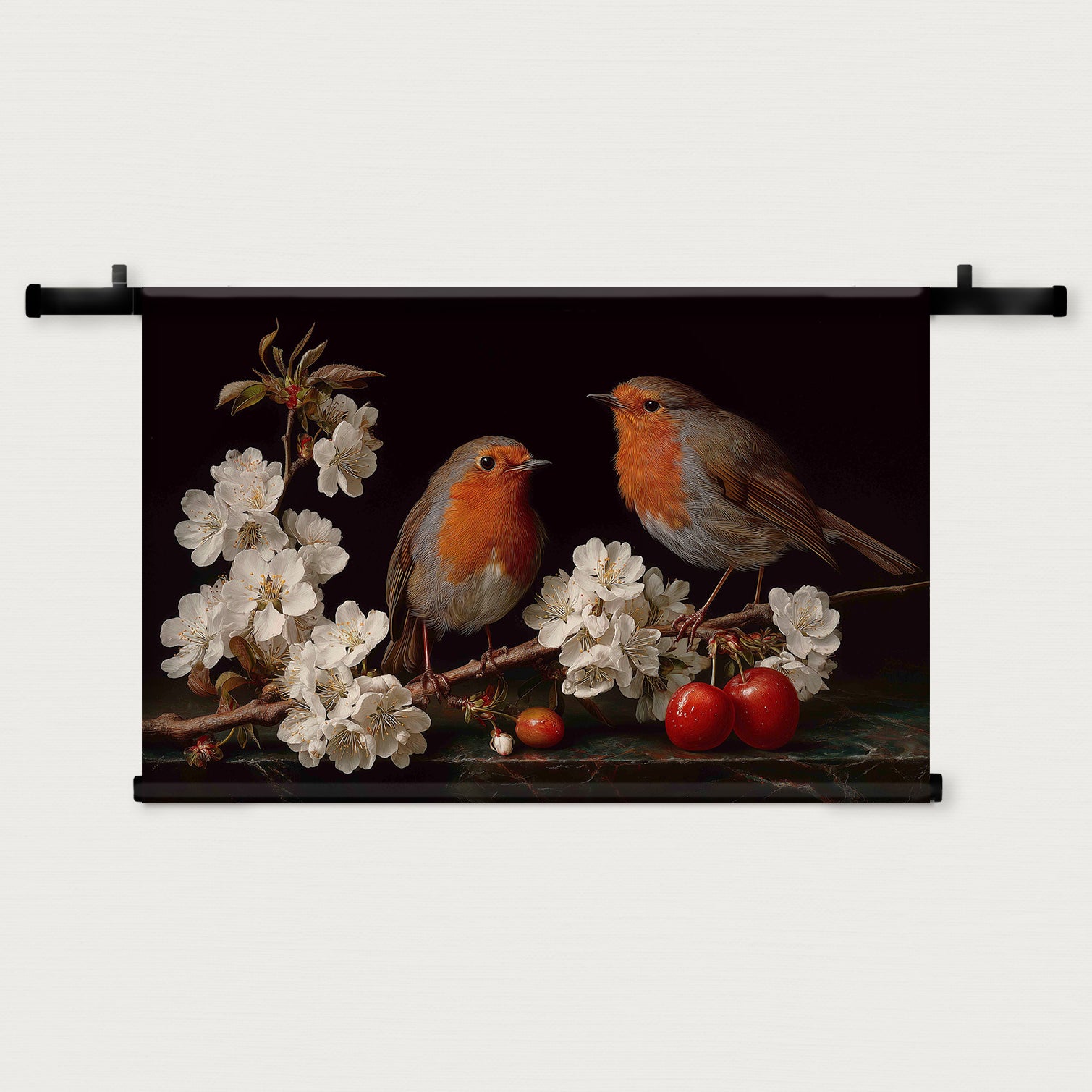 Roodborstjes 2 · Wandkleed-Wandkleed-House of Posters-House of Posters